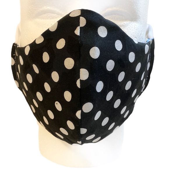 100% Cotton 3 Layers Polka Dot FaceMask - Picture 2 of 5